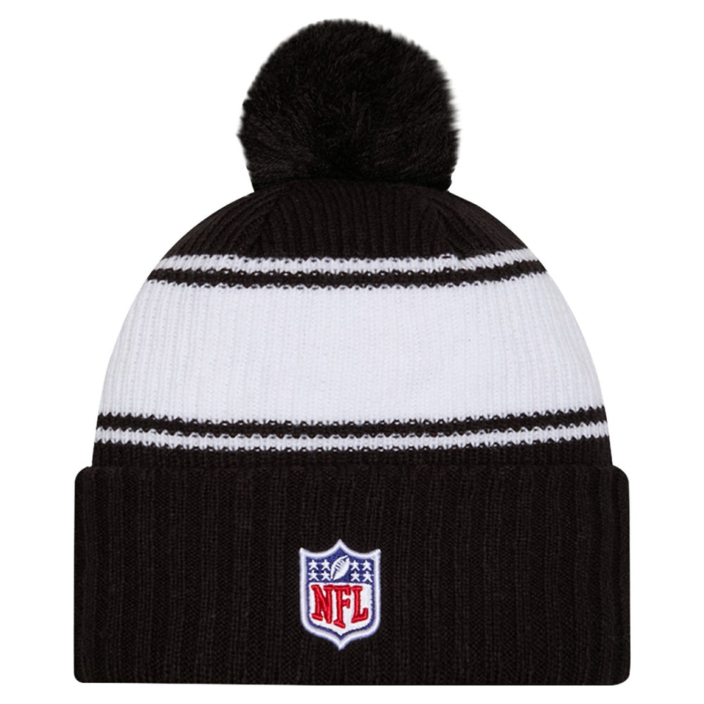 New York Jets New Era 2024 Sideline Cuffed Knit Hat with Pom - Black discount
