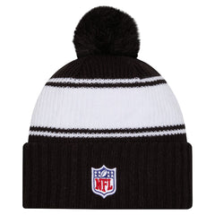 New York Jets New Era 2024 Sideline Cuffed Knit Hat with Pom - Black discount