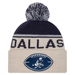 Dallas Cowboys New Era NFL Sideline Historic Cuffed Knit Hat with Pom
 - Stone for sale