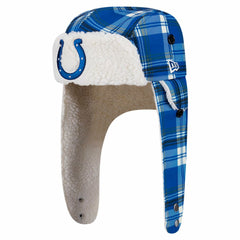 Indianapolis Colts New Era Sideline Plaid Sherpa Trapper Hat - Royal discount