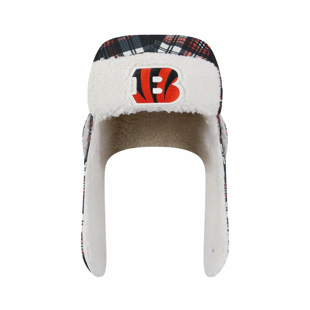 Cincinnati Bengals New Era Sideline Plaid Sherpa Trapper Hat - Black online