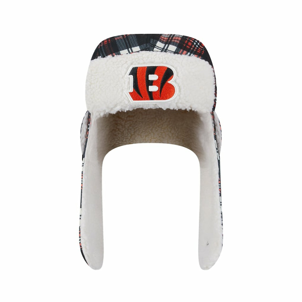 Cincinnati Bengals New Era Sideline Plaid Sherpa Trapper Hat - Black online