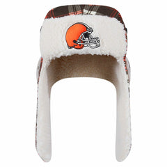 Cleveland Browns New Era Sideline Plaid Sherpa Trapper Hat - Brown for sale