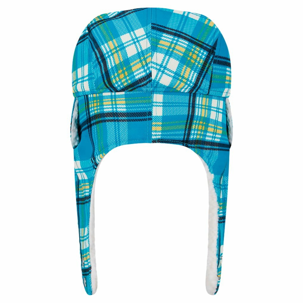 Jacksonville Jaguars New Era Sideline Plaid Sherpa Trapper Hat - Teal online