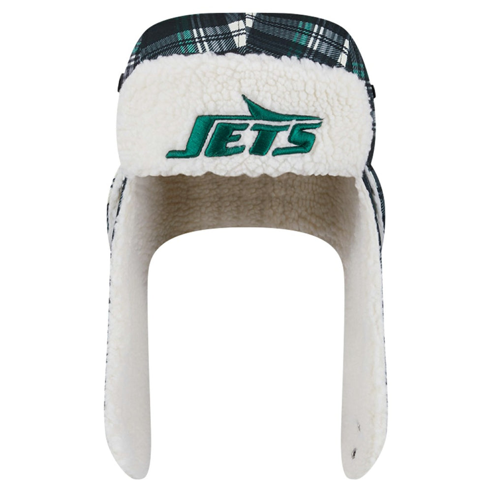 New York Jets New Era Sideline Plaid Sherpa Trapper Hat - Black discount