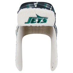 New York Jets New Era Sideline Plaid Sherpa Trapper Hat - Black discount