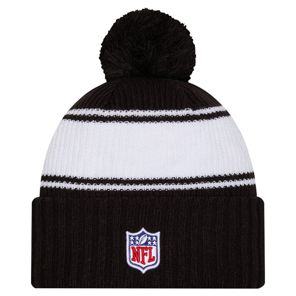 New York Jets New Era Youth 2024/25 Sideline Cuffed Knit Hat with Pom - Black sale