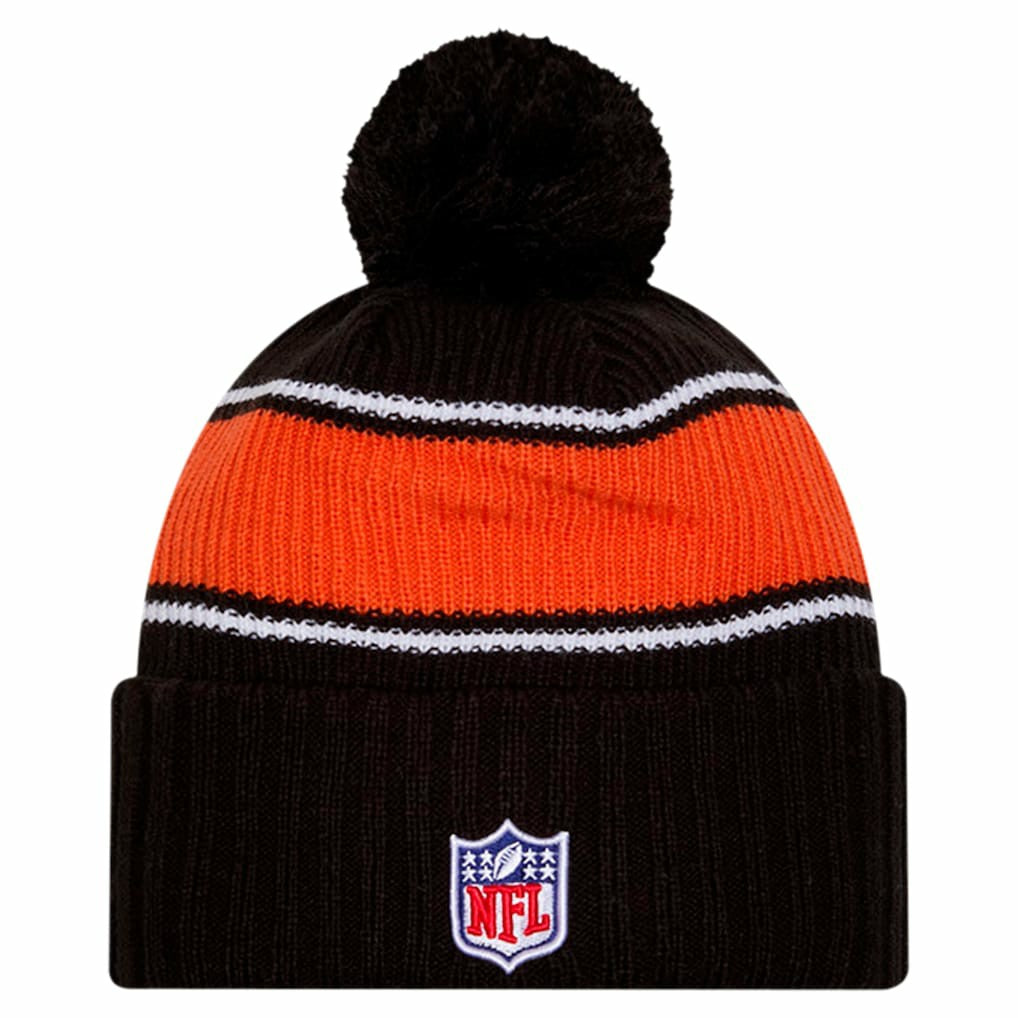 Cincinnati Bengals New Era Youth 2024 Sideline Sport Cuffed Knit Hat with Pom - Black sale