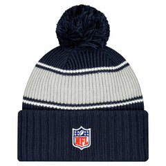 Dallas Cowboys New Era Youth 2024/25 Sideline Cuffed Knit Hat with Pom - Navy for sale
