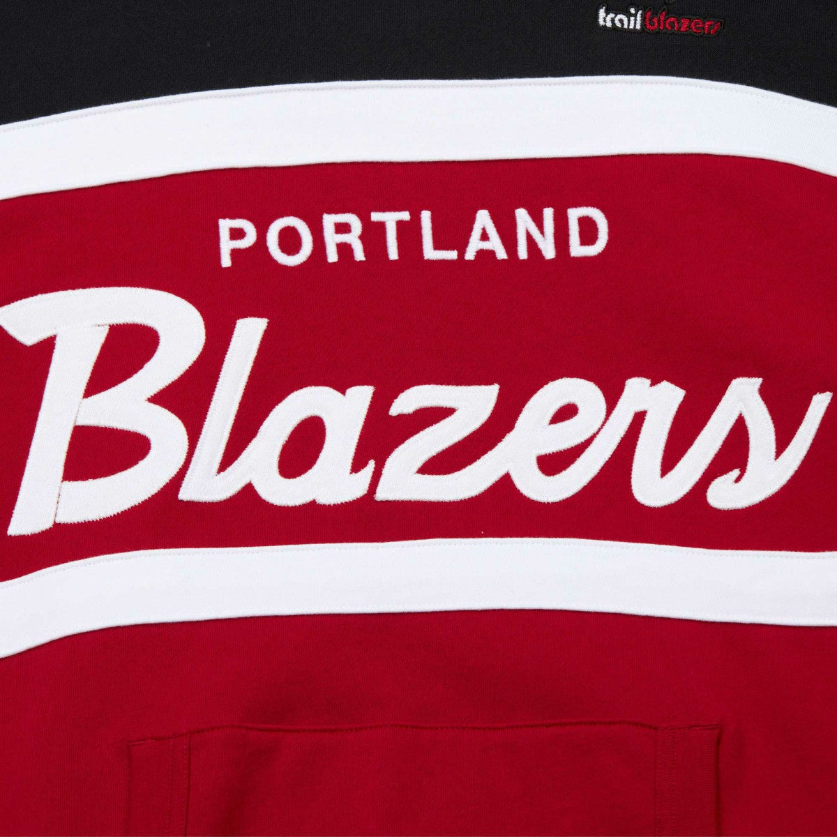 Portland Trail Blazers Head Coach Pullover Hoodie - Red/Black | Mitchell & Ness discount