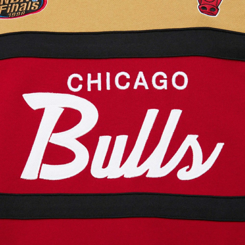 Chicago Bulls Head Coach Pullover Hoodie - Red/Gold | Mitchell & Ness for sale