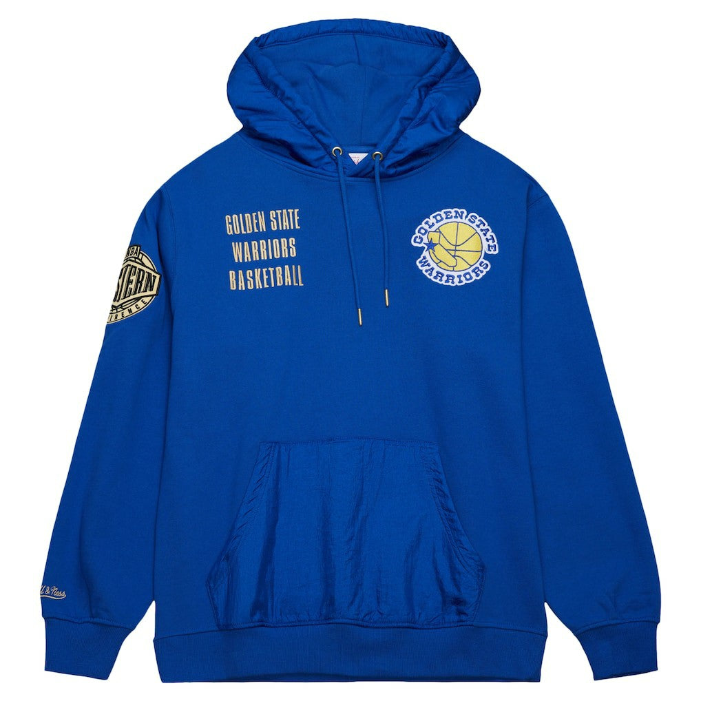 Golden State Warriors Team OG 2.0 Vintage Logo Fleece Pullover Hoodie sale - Royal | Mitchell & Ness outlet