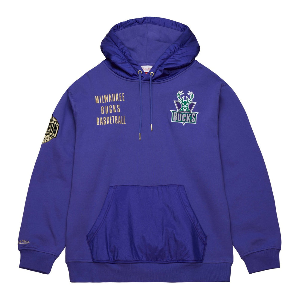 Milwaukee Bucks Team OG 2.0 Vintage Logo Fleece Pullover Hoodie - Purple | Mitchell & Ness for sale