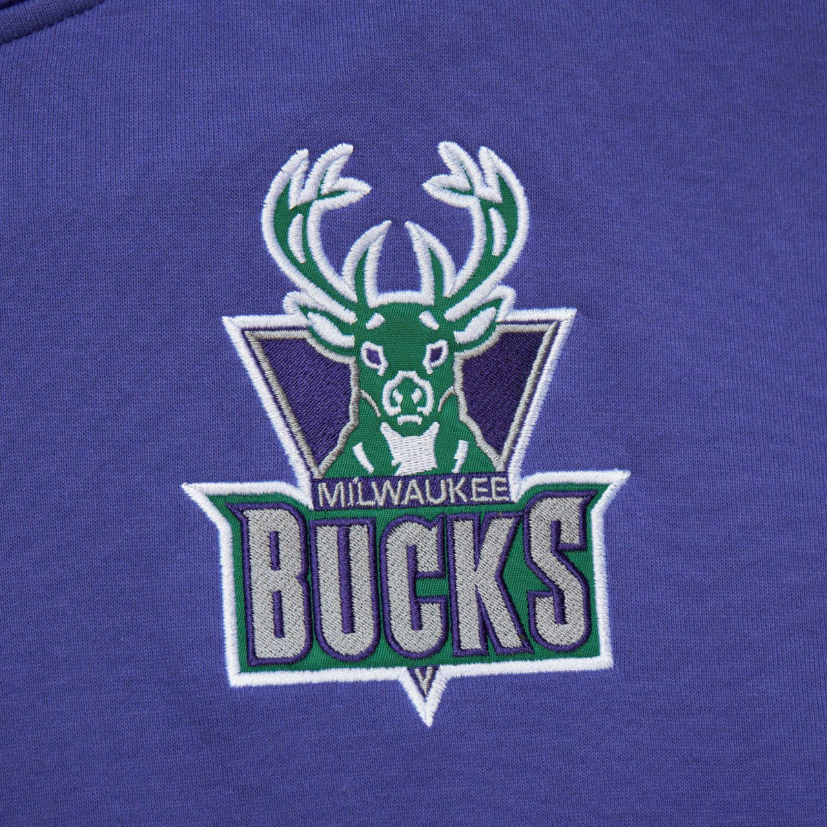 Milwaukee Bucks Team OG 2.0 Vintage Logo Fleece Pullover Hoodie - Purple | Mitchell & Ness for sale