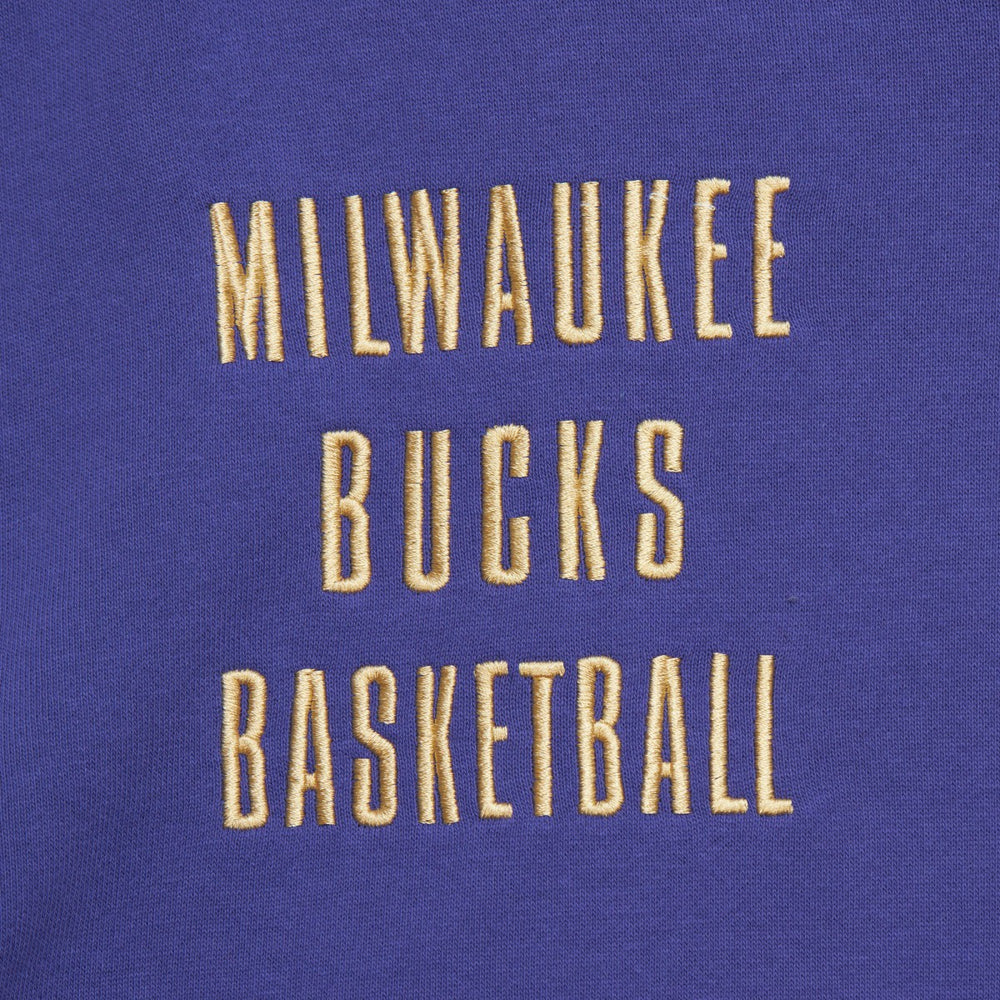 Milwaukee Bucks Team OG 2.0 Vintage Logo Fleece Pullover Hoodie - Purple | Mitchell & Ness for sale
