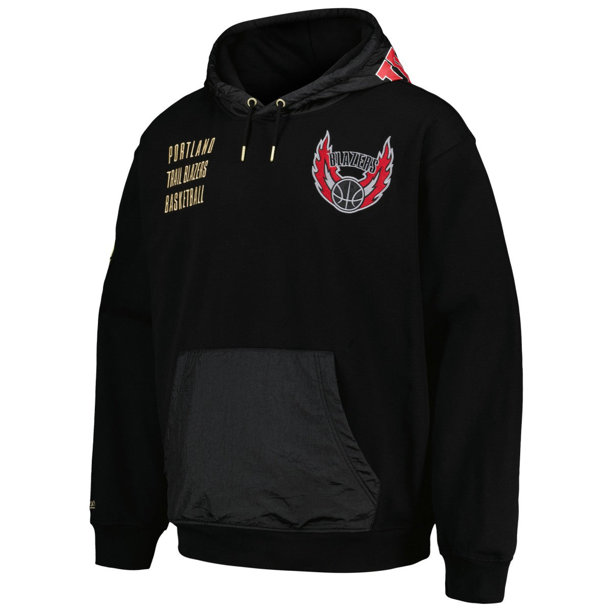 Portland Trail Blazers Team OG 2.0 Vintage Logo Fleece Pullover Hoodie - Black | Mitchell & Ness for sale