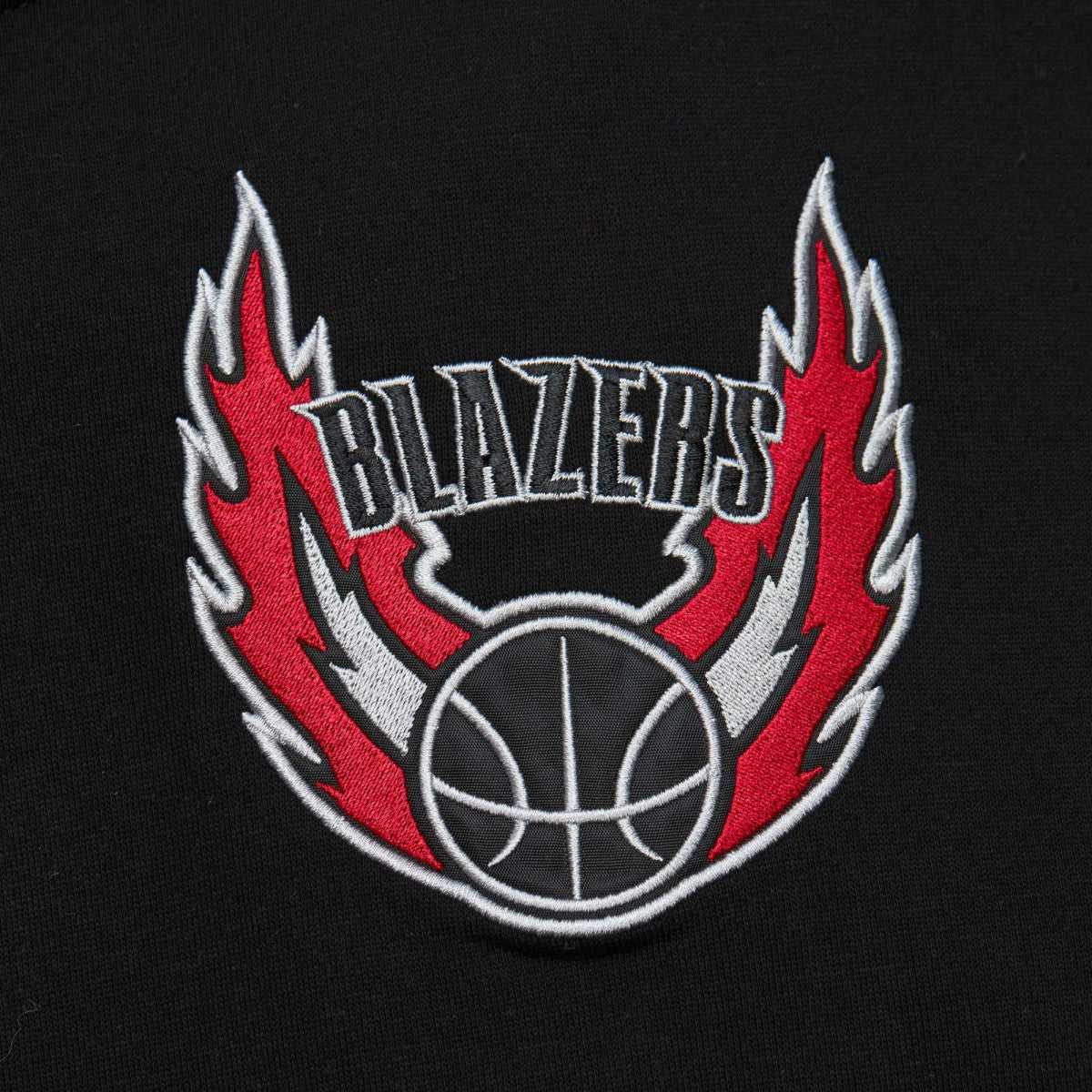 Portland Trail Blazers Team OG 2.0 Vintage Logo Fleece Pullover Hoodie - Black | Mitchell & Ness for sale