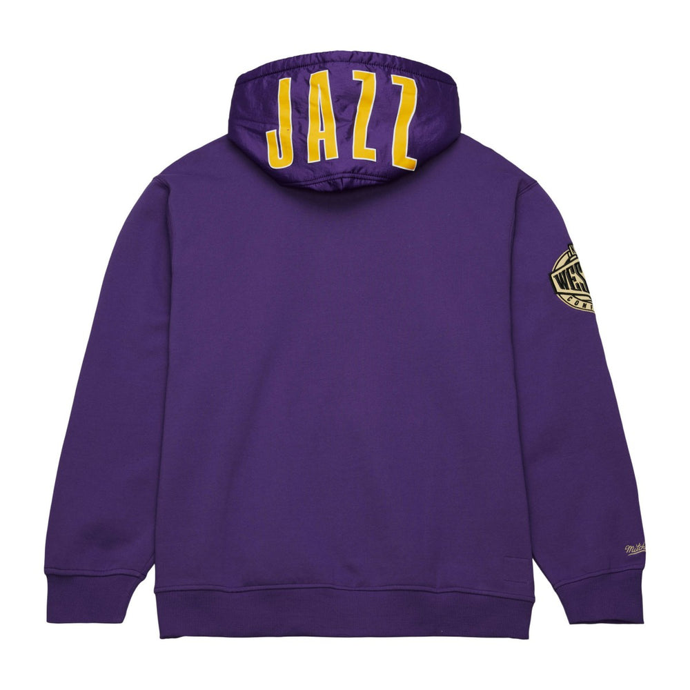 Utah Jazz Team OG 2.0 Vintage Logo Fleece Pullover Hoodie - Purple | Mitchell & Ness discount