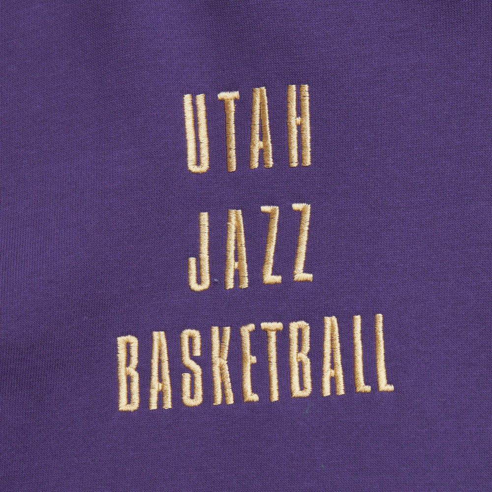 Utah Jazz Team OG 2.0 Vintage Logo Fleece Pullover Hoodie - Purple | Mitchell & Ness discount