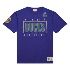 Milwaukee Bucks Hardwood Classics Team OG 2.0 Premium Vintage Logo T-Shirt - Purple | Mitchell & Ness for sale