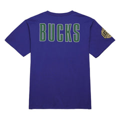 Milwaukee Bucks Hardwood Classics Team OG 2.0 Premium Vintage Logo T-Shirt - Purple | Mitchell & Ness for sale