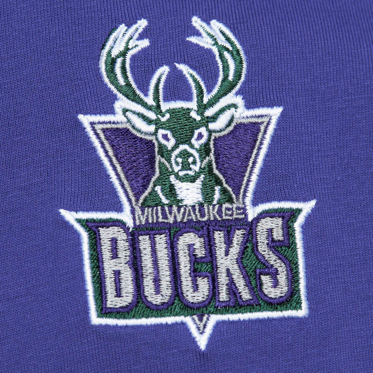 Milwaukee Bucks Hardwood Classics Team OG 2.0 Premium Vintage Logo T-Shirt - Purple | Mitchell & Ness for sale