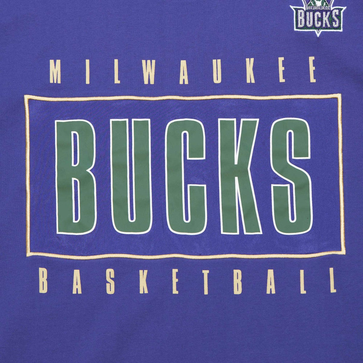 Milwaukee Bucks Hardwood Classics Team OG 2.0 Premium Vintage Logo T-Shirt - Purple | Mitchell & Ness for sale