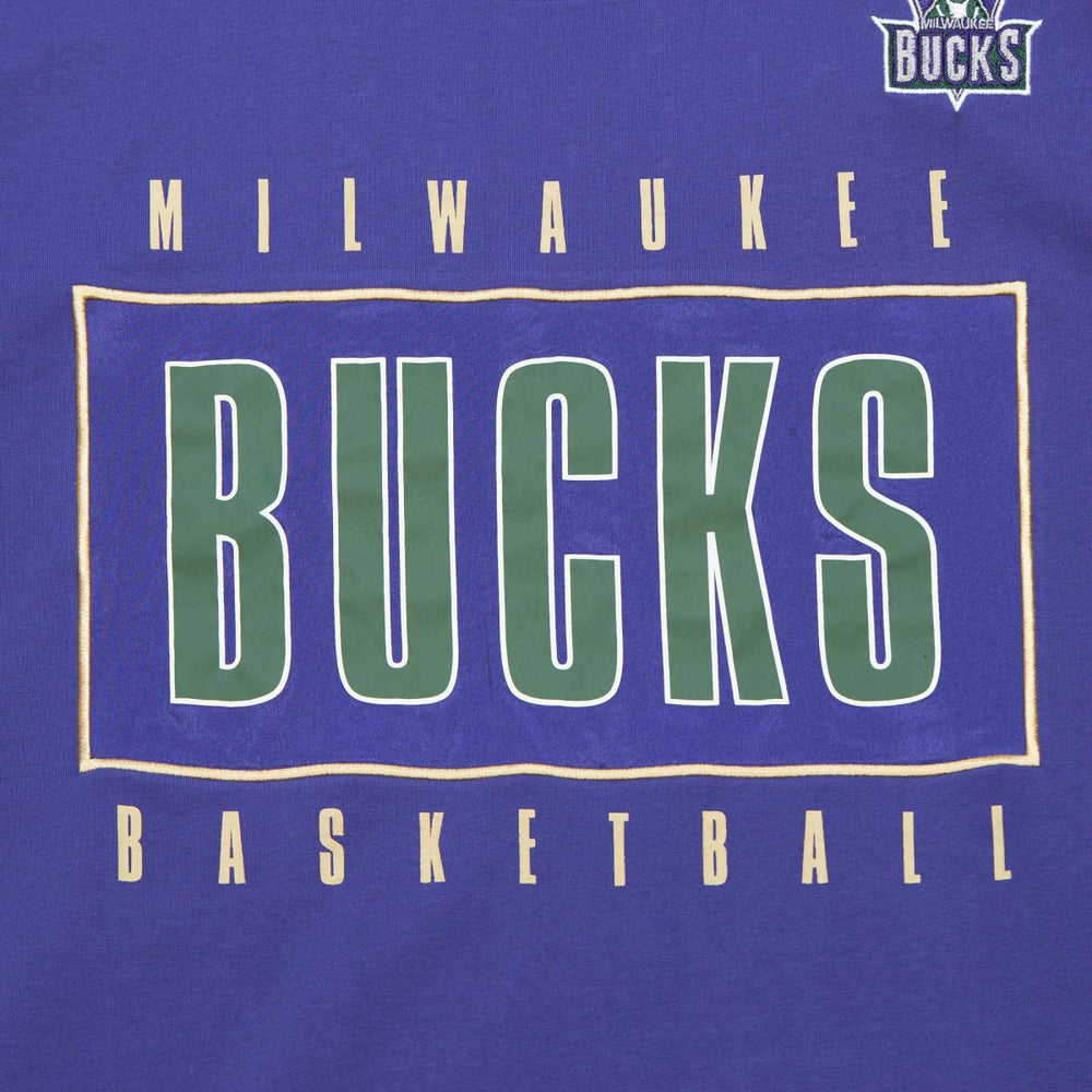 Milwaukee Bucks Hardwood Classics Team OG 2.0 Premium Vintage Logo T-Shirt - Purple | Mitchell & Ness for sale