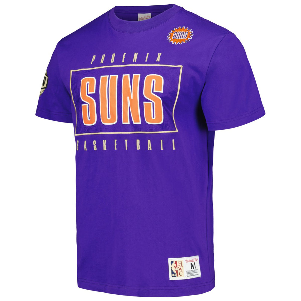 Phoenix Suns Hardwood Classics Team OG 2.0 Premium Vintage Logo T-Shirt - Purple | Mitchell & Ness on sale
