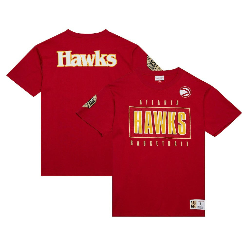 Atlanta Hawks Hardwood Classics Team OG 2.0 Premium Vintage Logo T-Shirt - Red | Mitchell & Ness outlet