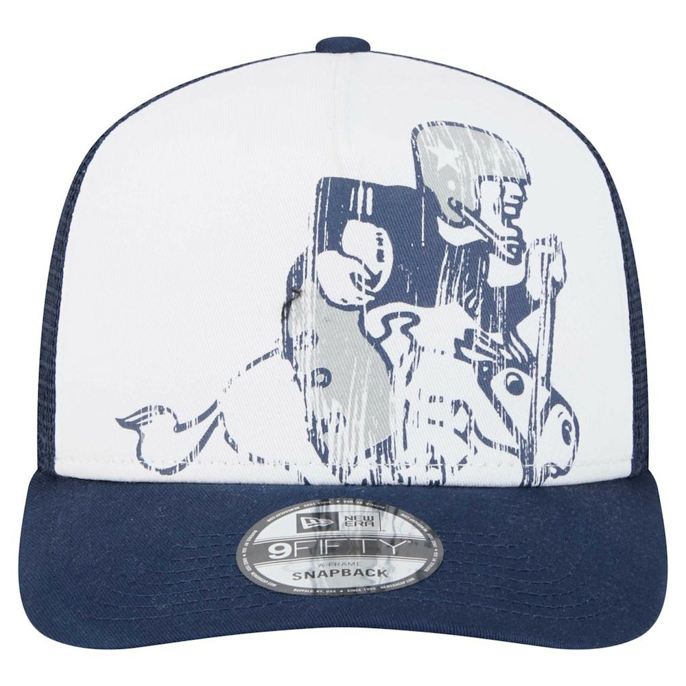 New Era Dallas Cowboys Distressed 9FIFTY A-Frame Snapback Hat - White/Navy for sale