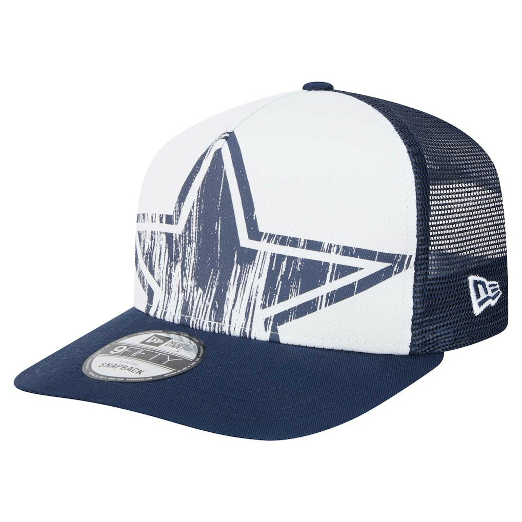 New Era Dallas Cowboys Distressed 9FIFTY A-Frame Snapback Hat - White/Navy cheap