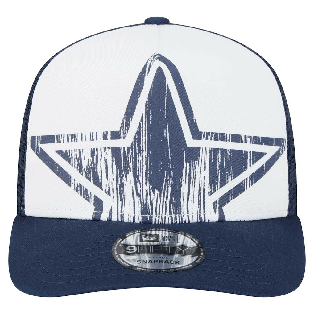 New Era Dallas Cowboys Distressed 9FIFTY A-Frame Snapback Hat - White/Navy cheap