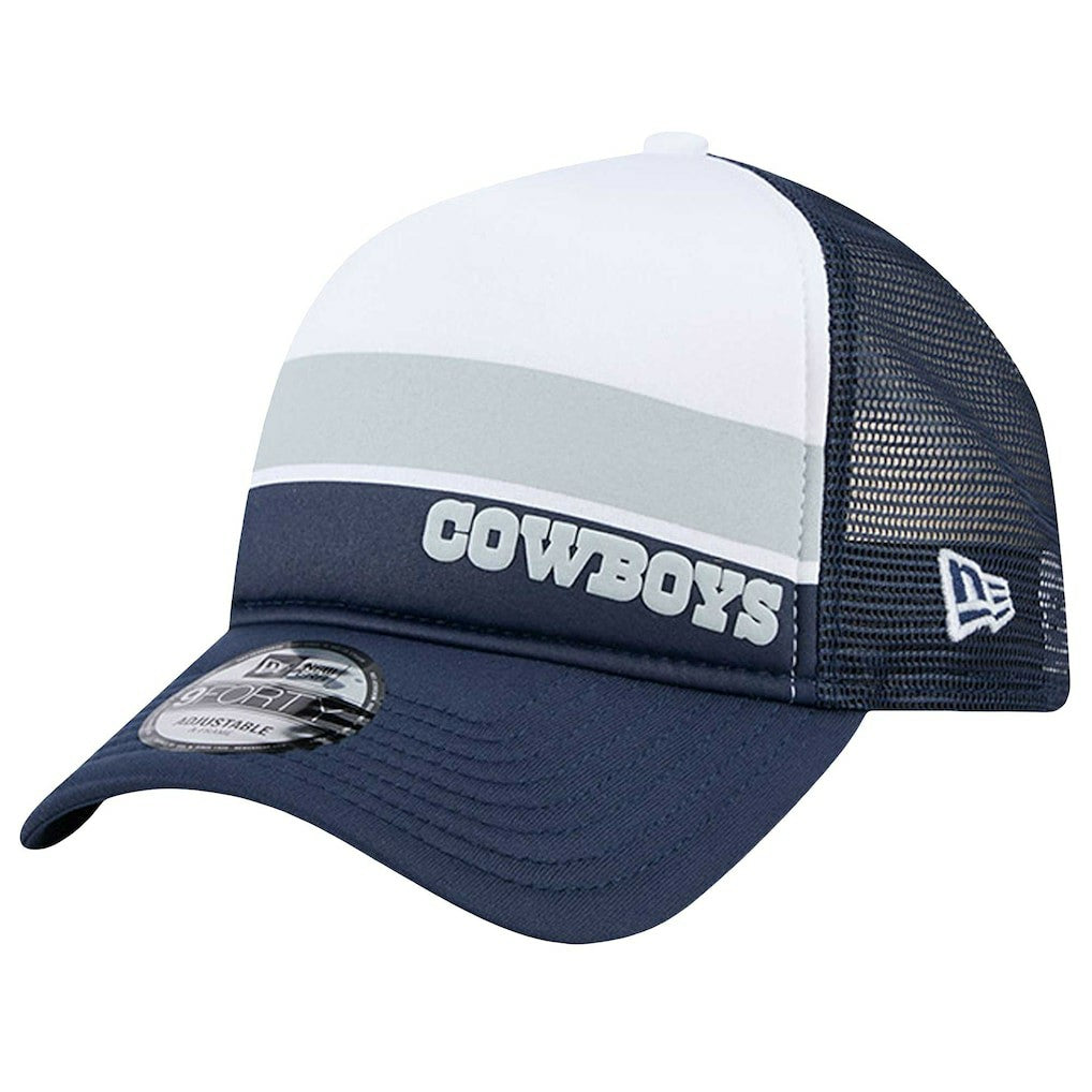 Dallas Cowboys New Era Sport Night Color Block 9FORTY A-Frame Trucker Adjustable Hat - White/Navy on sale