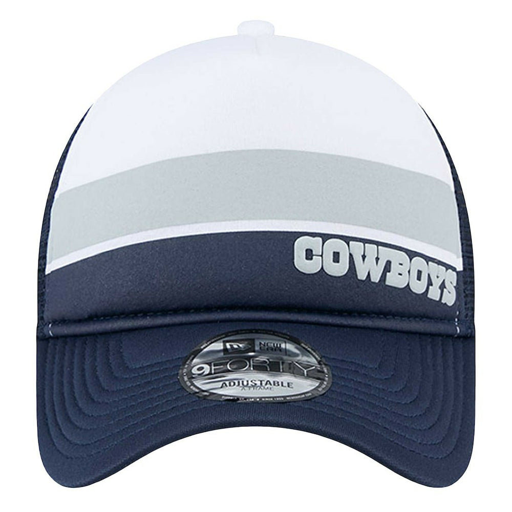 Dallas Cowboys New Era Sport Night Color Block 9FORTY A-Frame Trucker Adjustable Hat - White/Navy on sale