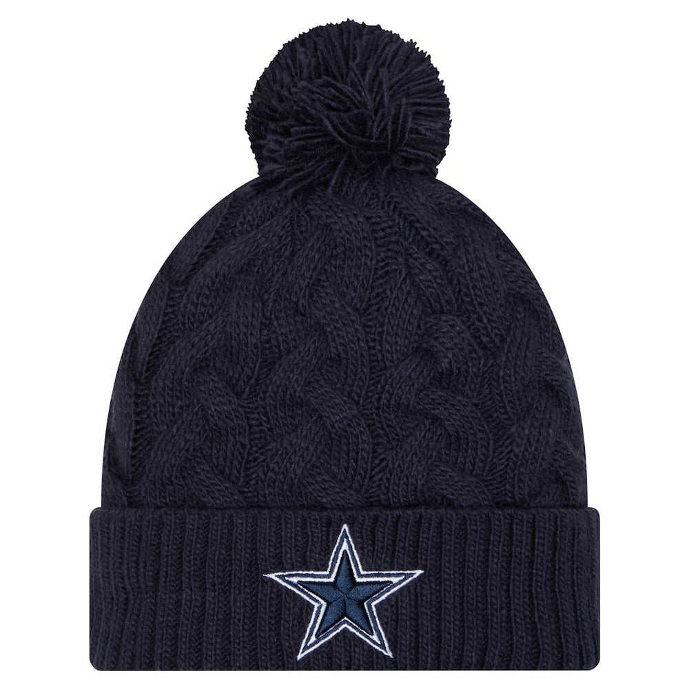 Dallas Cowboys New Era Women's Cable Knit Hat with Pom - Navy on sale