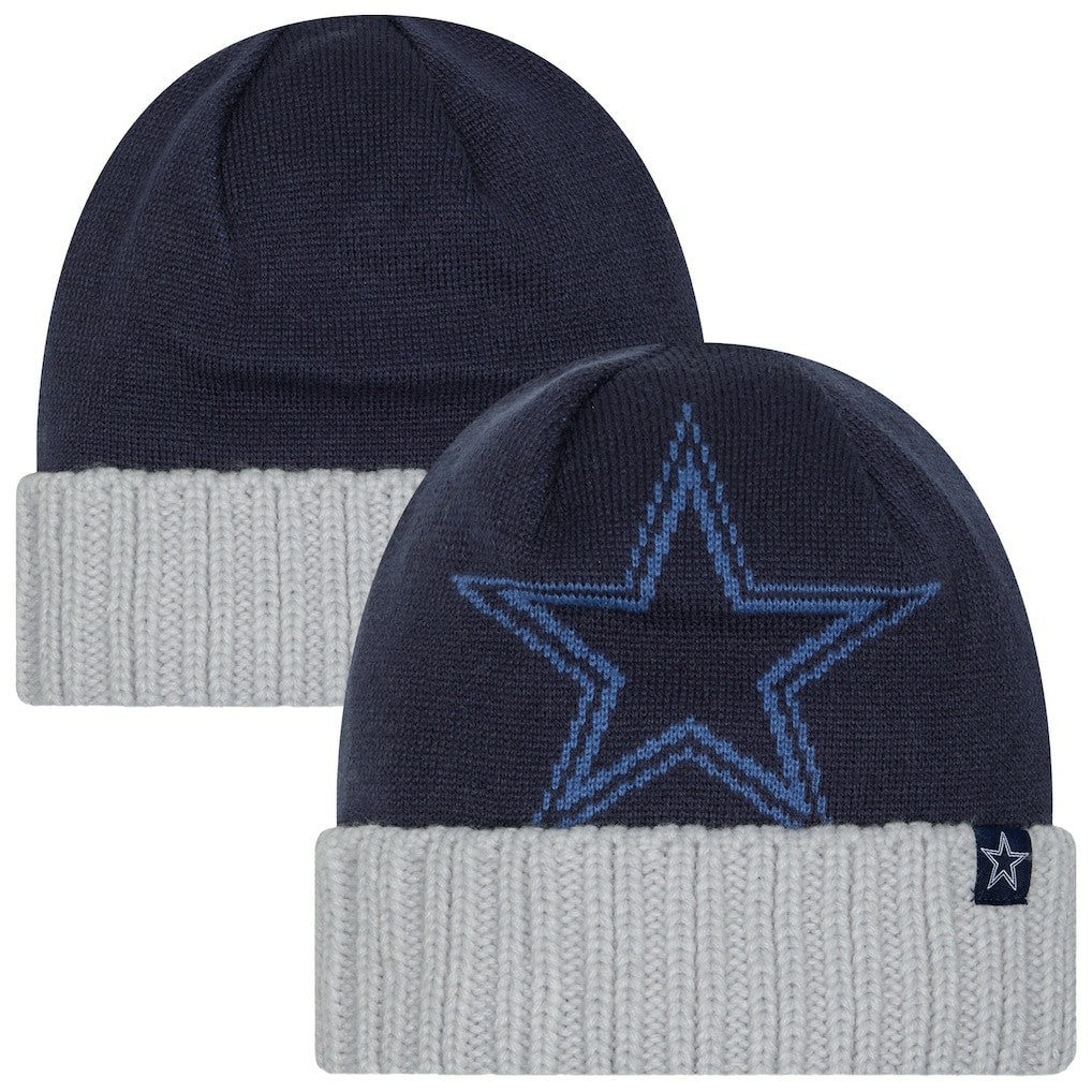 Dallas Cowboys New Era Oversize Cuffed Knit Hat - Navy/Gray online