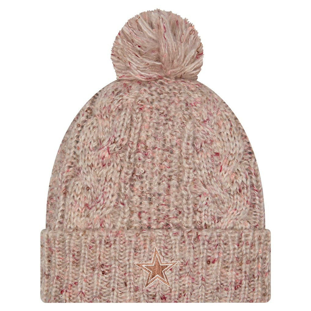 Dallas Cowboys New Era Women's Trendy Tone Cuffed Knit Hat with Pom - Stone outlet