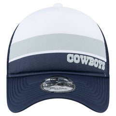 Dallas Cowboys New Era Youth Sport Night Color Block 9FORTY A-Frame Trucker Adjustable Hat - White/Navy discount