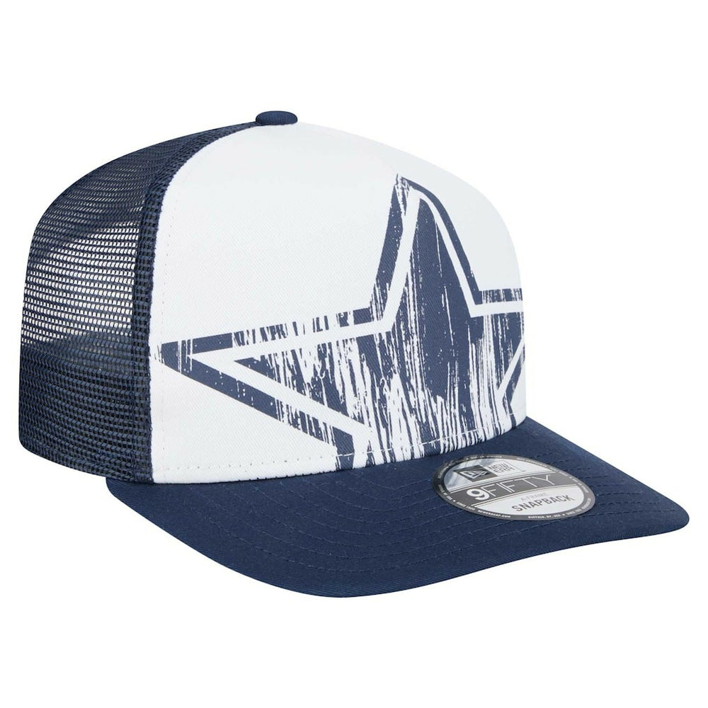 Dallas Cowboys New Era Youth Distressed 9FIFTY A-Frame Snapback Hat - White/Navy sale