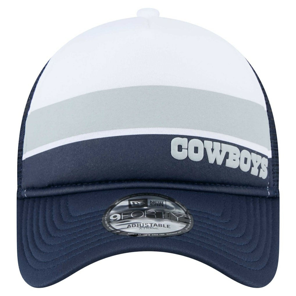 Dallas Cowboys New Era Preschool Sport Night Color Block 9FORTY A-Frame Trucker Adjustable Hat - White/Navy on sale