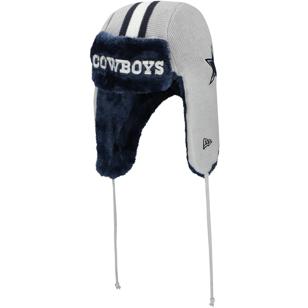 Dallas Cowboys New Era Helmet Head Trapper Knit Hat - Gray outlet