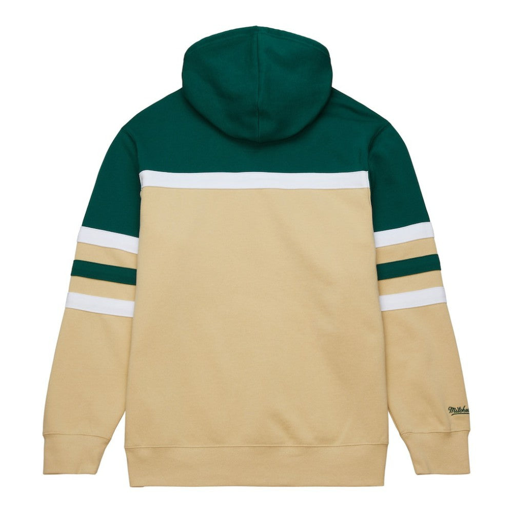 Minnesota Wild Mitchell & Ness Head Coach Pullover Hoodie Cream/Green