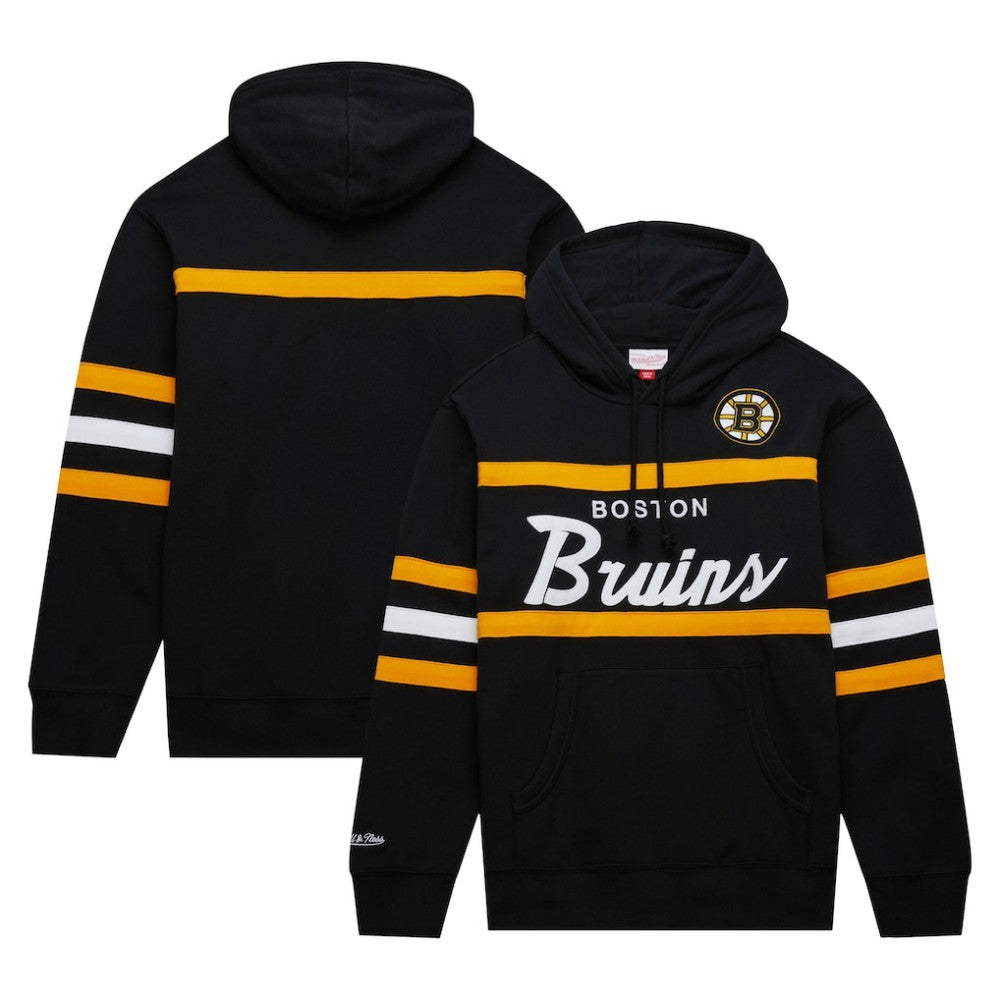 Boston Bruins Mitchell & Ness Head Coach Pullover Hoodie Black