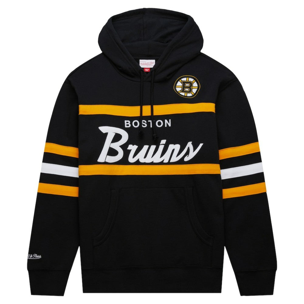 Boston Bruins Mitchell & Ness Head Coach Pullover Hoodie Black