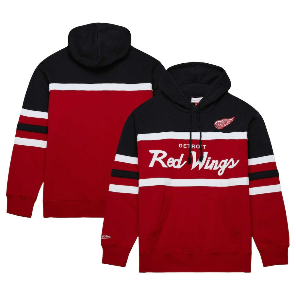 Detroit Red Wings Mitchell & Ness Head Coach Pullover Hoodie Red/Black