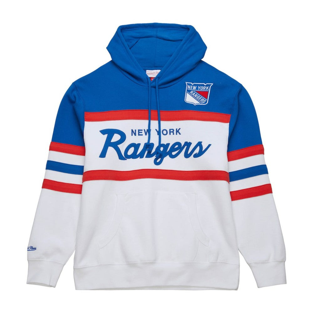 New York Rangers Mitchell & Ness Head Coach Pullover Hoodie White/Blue