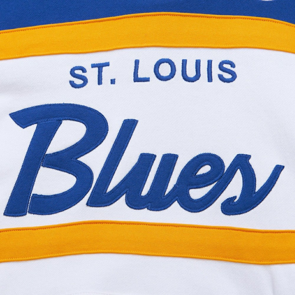 St. Louis Blues Mitchell & Ness Head Coach Pullover Hoodie White/Blue