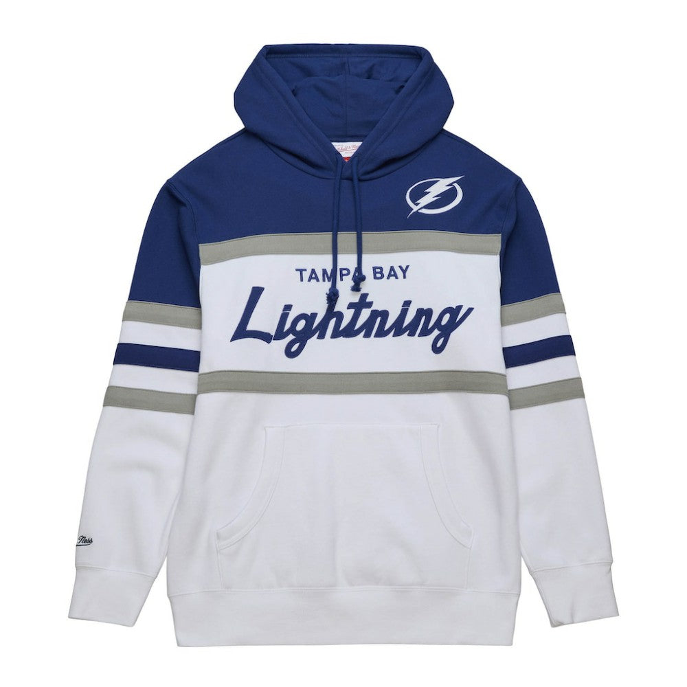 Tampa Bay Lightning Mitchell & Ness Head Coach Pullover Hoodie White/Blue