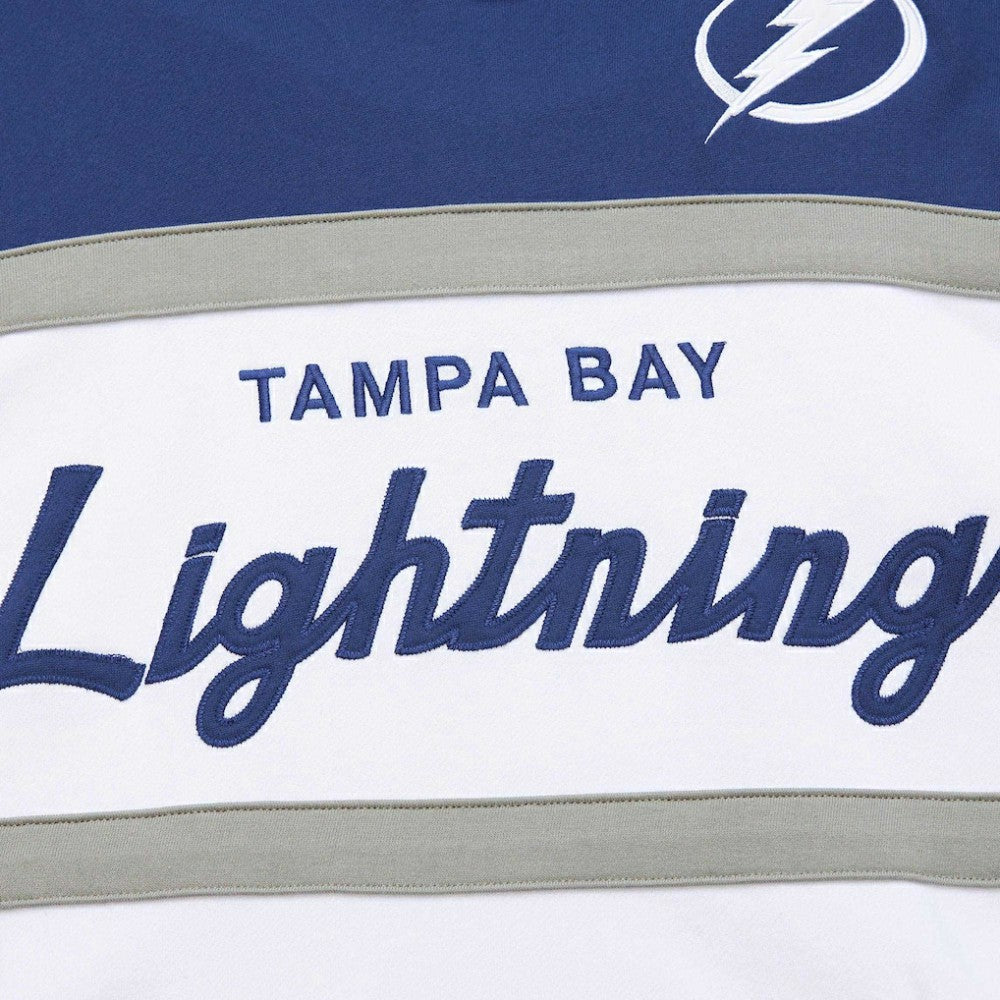 Tampa Bay Lightning Mitchell & Ness Head Coach Pullover Hoodie White/Blue